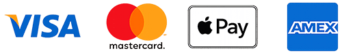 Visa, Mastercard, Apple Pay, and American Express (AMEX)
