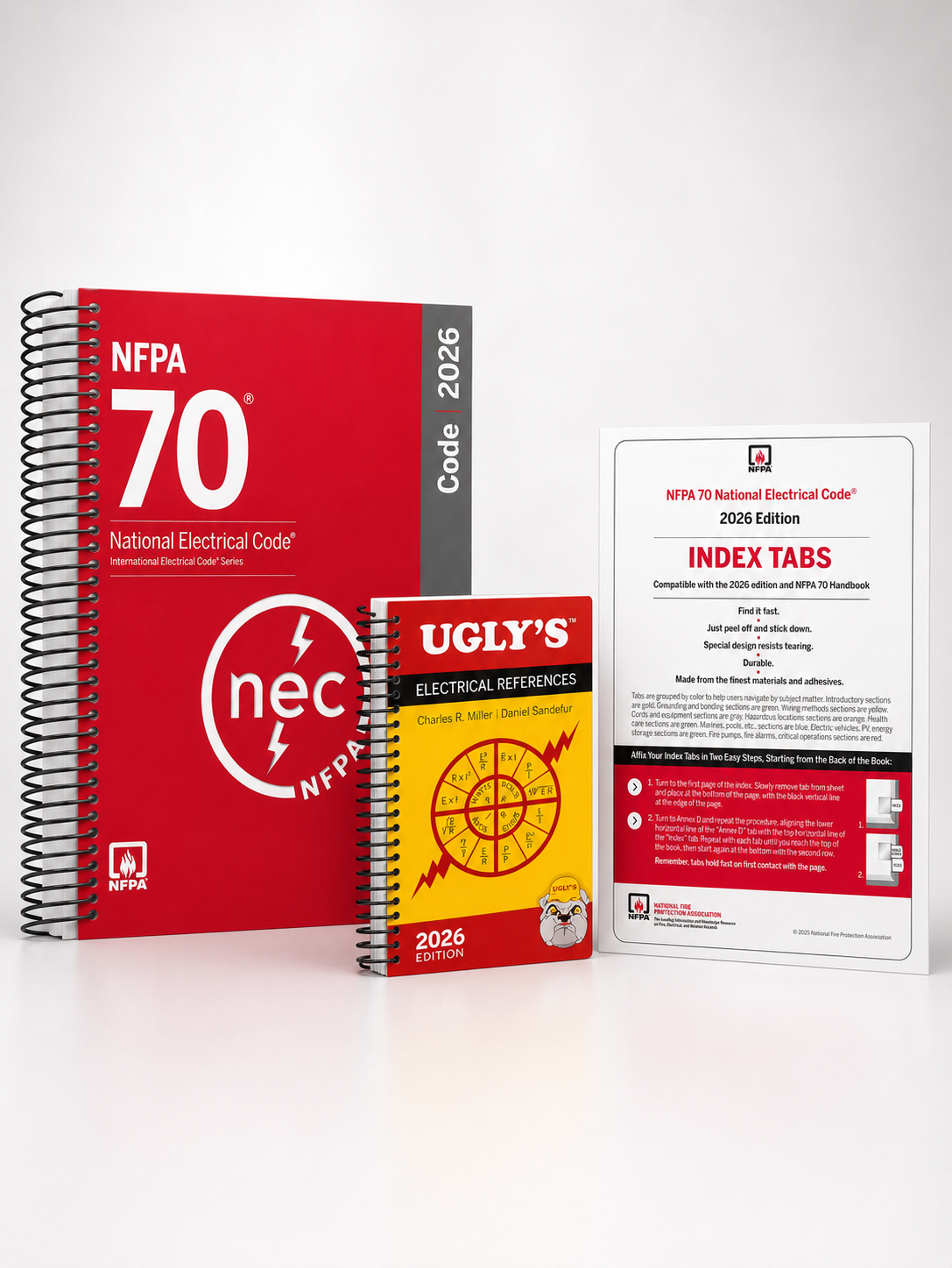 2026 NEC National Electrical Code — Spiral-bound + Ugly’s Electrical References 2026 + Index Tabs — cover