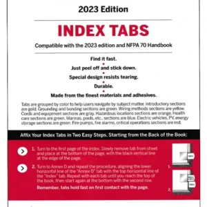 2023 NEC Index Tabs — National Electrical Code Accessory — cover